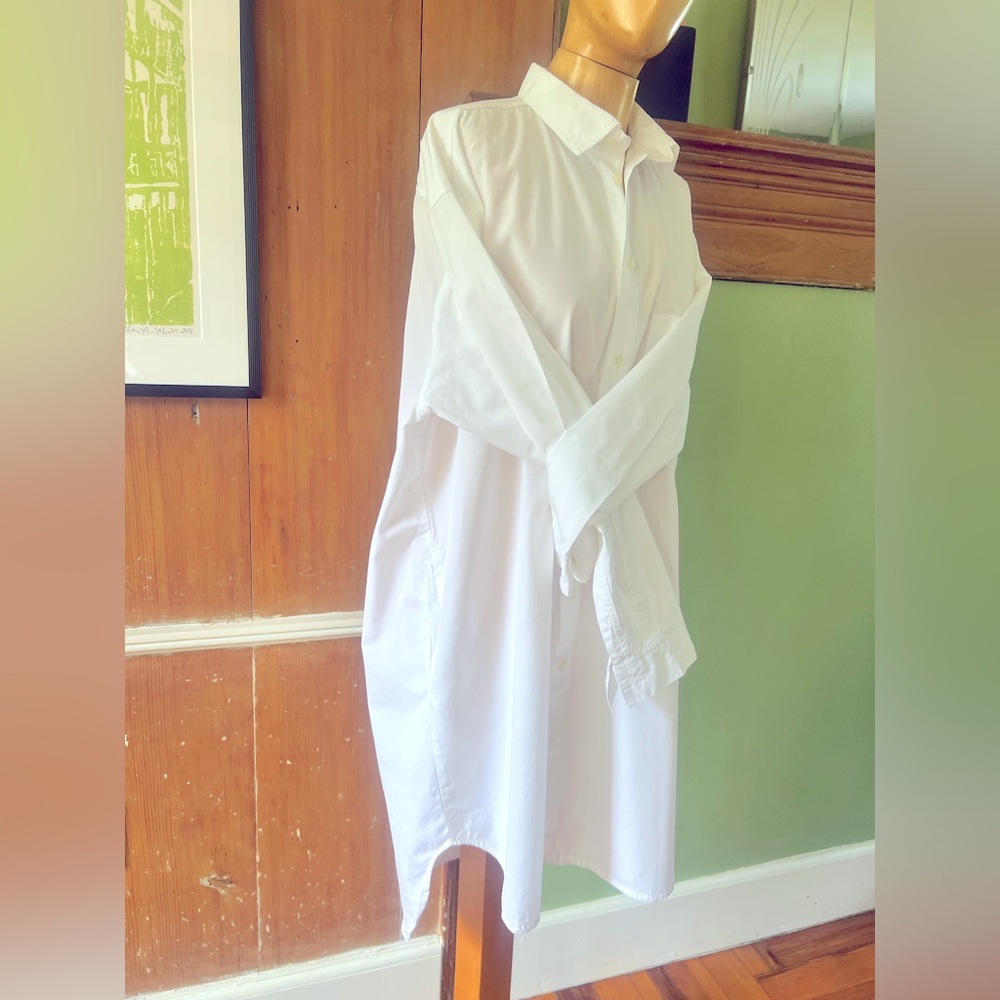 Monique Van Heist Netherlands white No. 5 midi cotton shirt dress